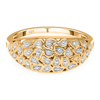 Wei&szlig;er Diamant Ring, 925 Silber vergoldet (Gr&ouml;&szlig;e 16.00)