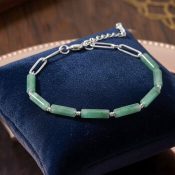 Gr&uuml;ner Aventurin Armband ca. 20 cm + 3.5 cm Extender, 316L Edelstahl ca. 22.50 ct