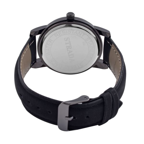 STRADA Armbanduhr, SL28 Quarzwerk, 4,00cm Geh&auml;use, 23,50cm Bandl&auml;nge, Schwarz image number 6