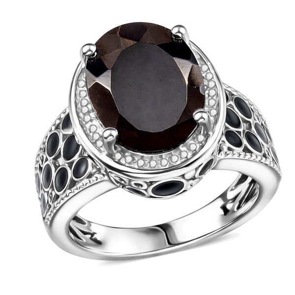 Elite Shungit Ring 925 Silber platiniert  ca. 3,63 ct image number 4