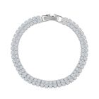 Weißes Zirkonia Armband, ca. 18 cm, 4.00 ct, silberfarben 4.00 ct
