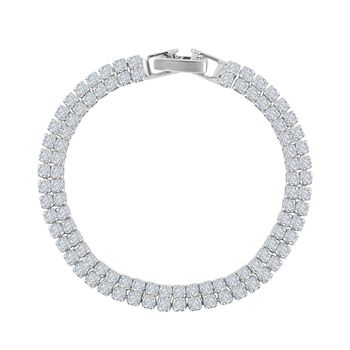 Wei&szlig;es Zirkonia Armband, ca. 18 cm, 4.00 ct, silberfarben 4.00 ct