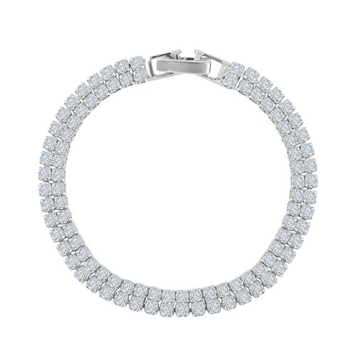 Weißes Zirkonia Armband, ca. 18 cm, 4.00 ct, silberfarben 4.00 ct image number 0