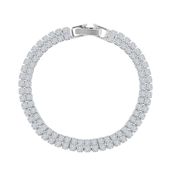 Wei&szlig;es Zirkonia Armband, ca. 18 cm, 4.00 ct, silberfarben 4.00 ct