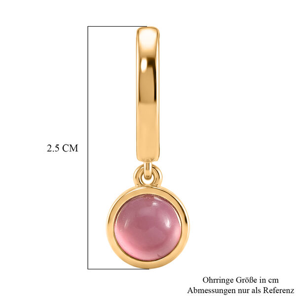 D'Joy Flamingo Mondstein Ohrringe 925 Silber 750 Vergoldet ca. 1,81 ct. image number 5
