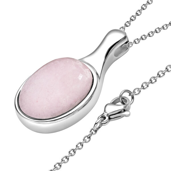 2er-Set, Rosenquarz Solit&auml;r Ring und Anh&auml;nger mit Kette in Silber, 27,00 ct. image number 7