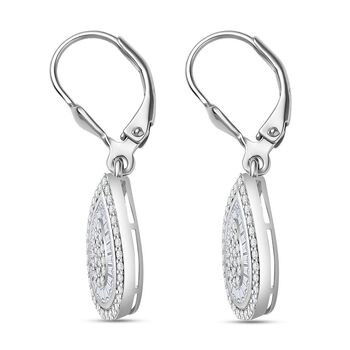 Lustro Stella Wei&szlig;er Zirkonia Ohrringe 925 Silber rhodiniert