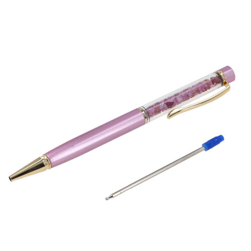 Premium Kollektion - Echter Rosa Saphir-Kugelschreiber mit Extra-Mine image number 0