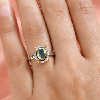 Grandidierit und Zirkon Ring 925 Silber Bicolor  ca. 0,97 ct