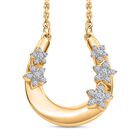 GP Celestial Kollektion - Weißer Diamant Halskette ca. 45 cm 925 Silber 750 Gelbgold Vermeil ca. 0.30 ct