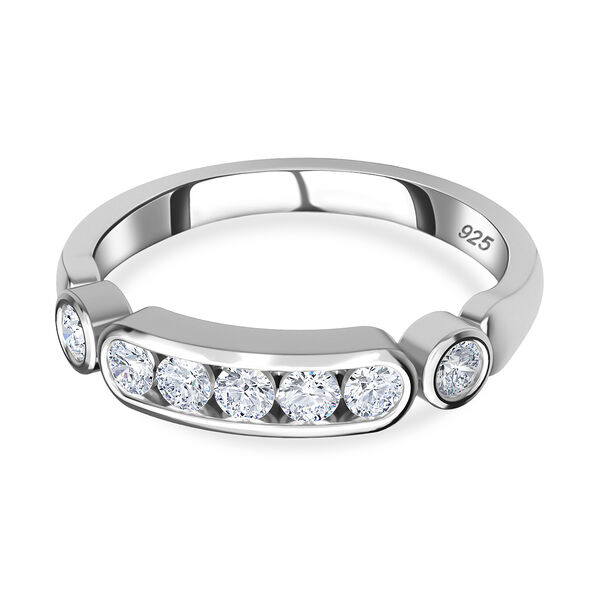 Moissanit Ring, 925 Silber rhodiniert - 0,49 ct.