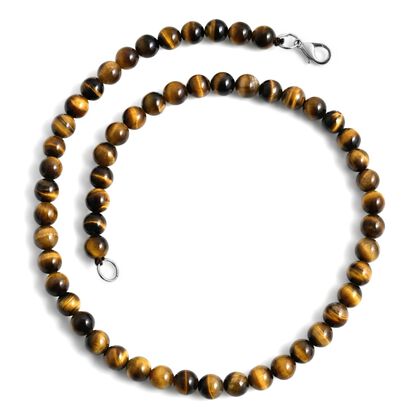 Tigerauge Halskette ca. 45 cm 316L Edelstahl ca. 200.00 ct