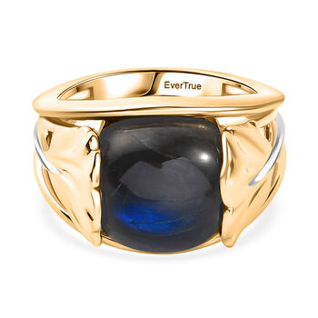 EVER TRUE AAA Labradorit Ring Nickelfreies Messing Zweifarbige Beschichtung (Gr&ouml;&szlig;e 20.00) ca. 8,50 ct