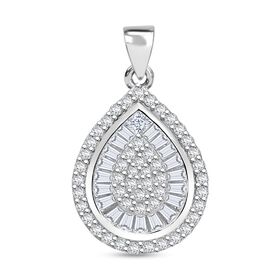 Lustro Stella Weißer Zirkonia Anhänger 925 Silber rhodiniert