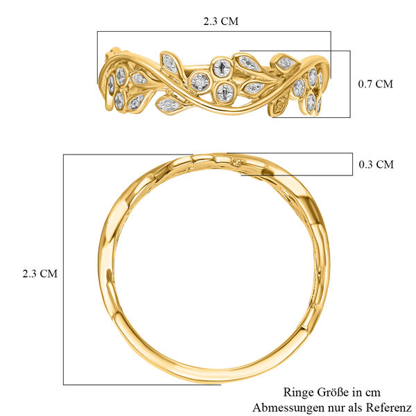 ALLORO Ring mit Diamantakzenten, Gelbgold Vermeil 925 Silber image number 6