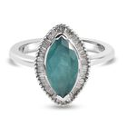 Grandidierit und Diamant Halo Ring 925 Silber platiniert (Größe 19.00) ca. 1,70 ct