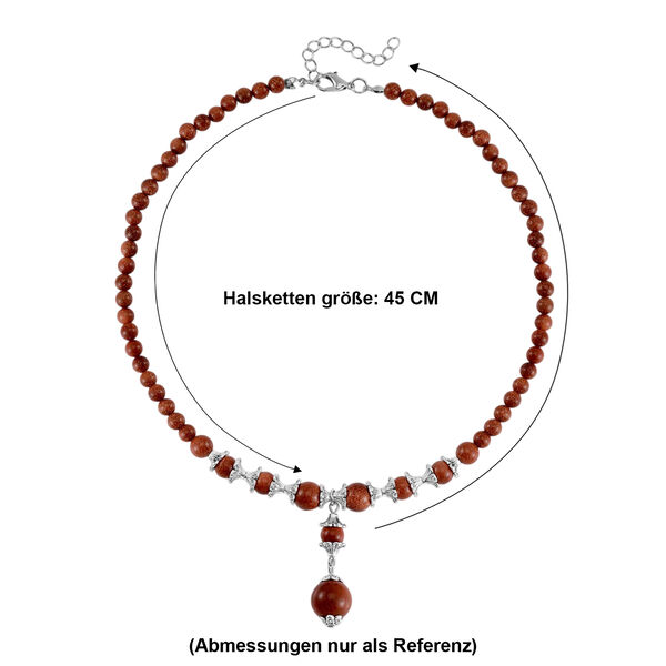 Gold Sandstein Halskette, 45 cm - 37 ct. image number 6