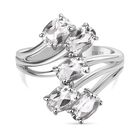 Weißer Topas Ring Edelstahl (Größe 16.00) ca. 2,87 ct