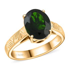 LUXORO zertifiziert und gepr&uuml;ft AAA Nat&uuml;rlicher Chromdiopsid Ring 417 Gold - 2,65 ct.