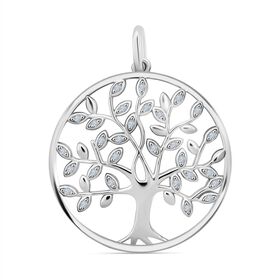 Lustro Stella Weißer Zirkonia Anhänger 925 Silber rhodiniert