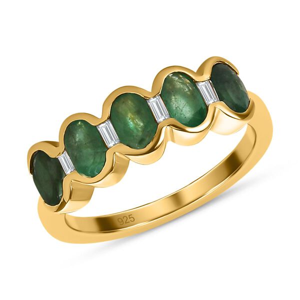 Kagem sambischer Smaragd und Zirkon-Ring - 1,19 ct. image number 3