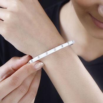 Moissanit Armreif, ca. 0,24 ct.