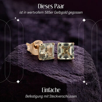 AAA Turkizit-Ohrstecker in 585 Gelbgold - 2,55 ct.
