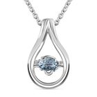 Santamaria Aquamarin Anhänger mit Kette im Schmuckset, 925 Silber platiniert ca. 0.15 ct