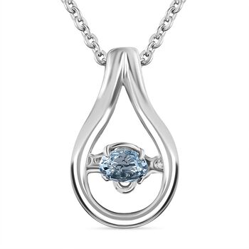 Santamaria Aquamarin Anh&auml;nger mit Kette im Schmuckset, 925 Silber platiniert ca. 0.15 ct
