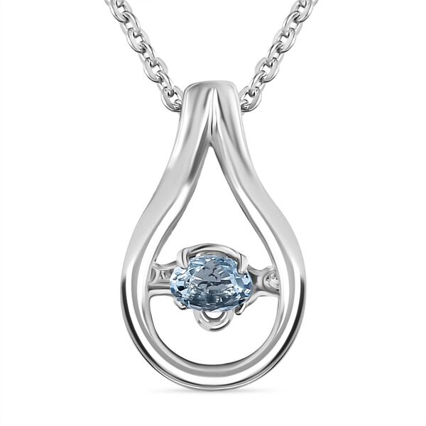 Santamaria Aquamarin Anhänger mit Kette im Schmuckset, 925 Silber platiniert ca. 0.15 ct image number 0