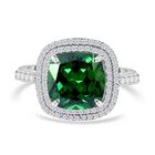 LUSTRO STELLA - Grüner Zirkonia, Weißer Zirkonia Ring 925 Silber rhodiniert (Größe 16.00) 9.62 ct