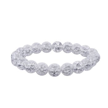 Wei&szlig;er Eisquarz Armband, flexibles, ca. 130.00 ct