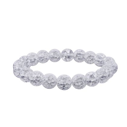 Wei&szlig;er Eisquarz Armband, flexibles, ca. 130.00 ct