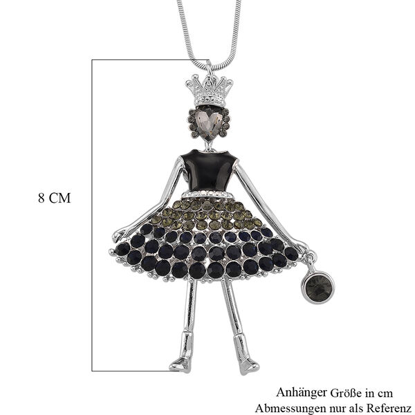 Mehrfarbiger Kristall Ballerina Anh&auml;nger mit Kette ca. 63.5 cm + 5 cm Extender, Legierung, Legierung emailliert image number 7