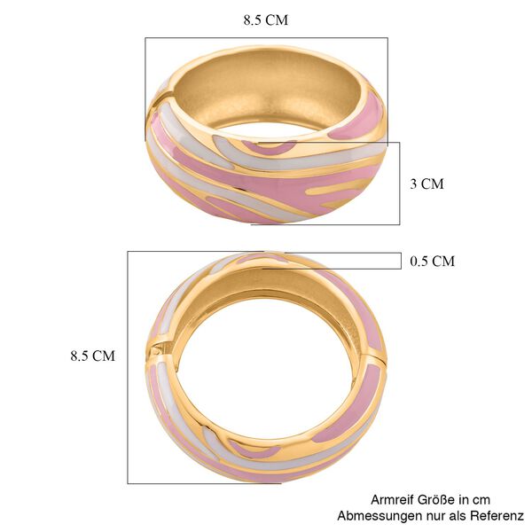 Emaille-Armreif im Wellen-Design, ca. 18 cm, Rosa image number 6