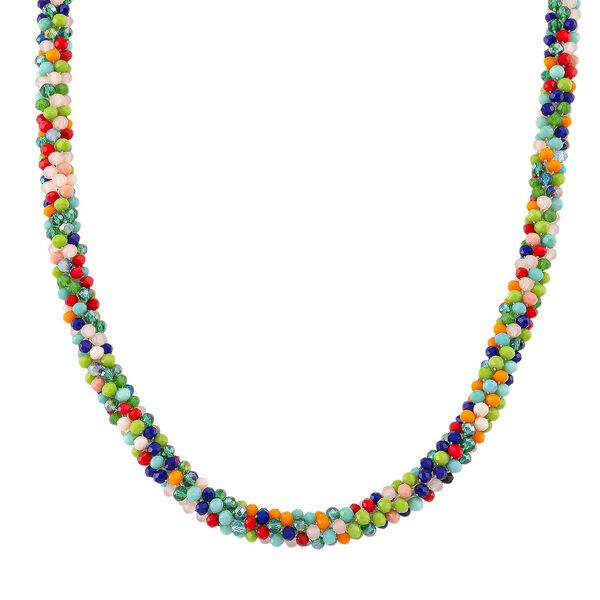 2er Set - Mehrfarbiger Kristall Halskette und Armband, flexibel image number 4