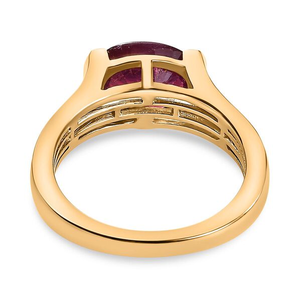 Afrikanischer Rubin (Fissure gefüllt) Ring, 925 Silber Gelbgold Vermeil (Größe 16.00) ca. 2.56 ct image number 6