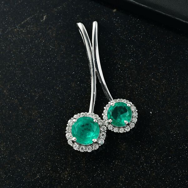 D'Joy Smaragd Triplett Quarz und Zirkon Anh&auml;nger - 3 ct. image number 2