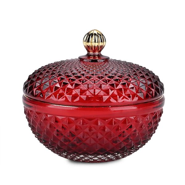 LIVMORE - Duftkerze im dekorativen Glas, Amber und Pfingstrose, 36 Std. Brenndauer, Burgunder image number 2