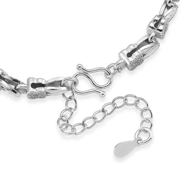 Klassisches Gliederarmband, S-Hakenverschluss mit Verl&auml;ngerungskette, nickelfreies Messing, ca. 18-21 cm, Silberfarben image number 5