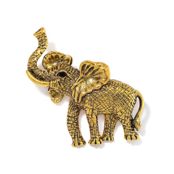 Schwarzer Kristall Brosche Antikes Gold