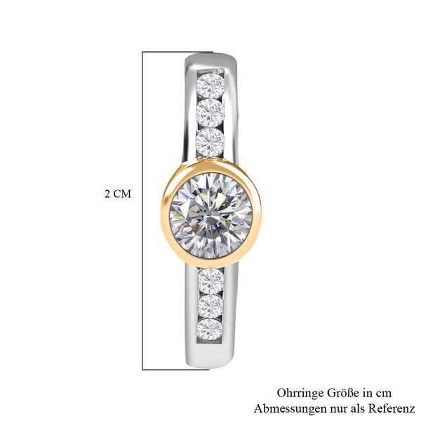 Zweifarbige Moissanit Ohrringe - 1,36 ct. image number 6