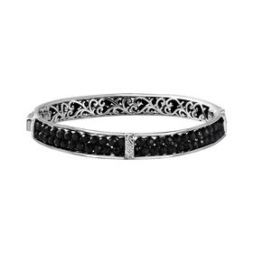 Schwarzer Spinell Armreif ca. 19 cm Reines Messing ca. 22,00 ct.