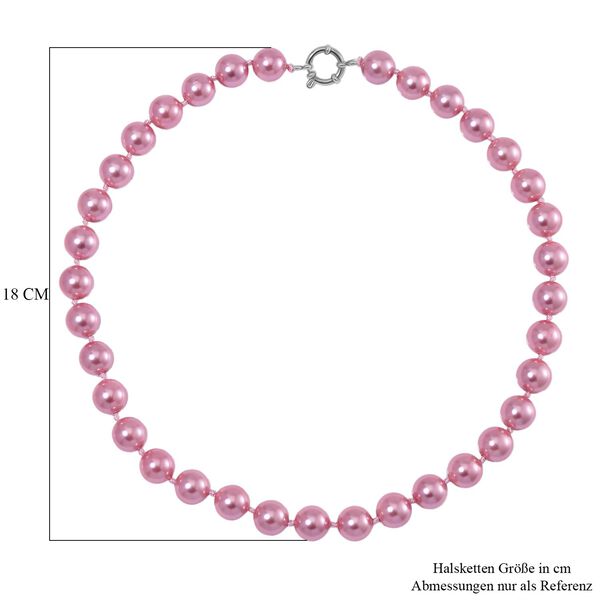 Rosa Muschelkernperle Halskette, 50cm image number 6