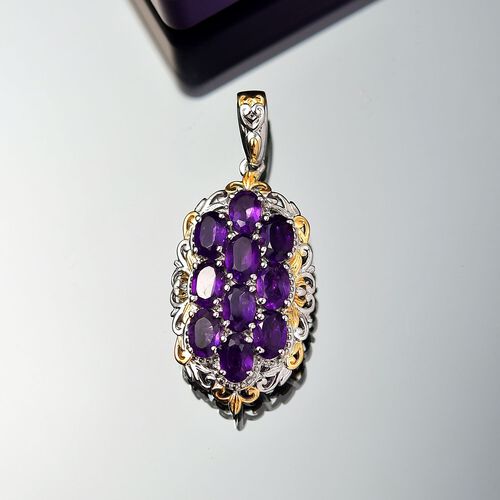 Afrikanischer Amethyst Anhänger Messing ca. 4.82 ct image number 1