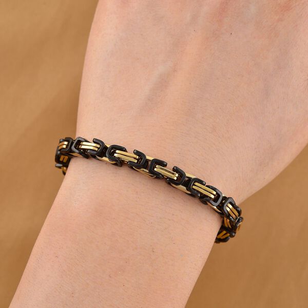 K&ouml;nigsarmband, Reiner Edelstahl, biclor, ca. 19 cm image number 3