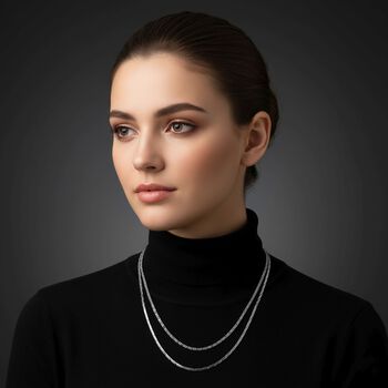 K&ouml;nigskette, Reiner Edelstahl, ca. 50 cm, Silberfarben