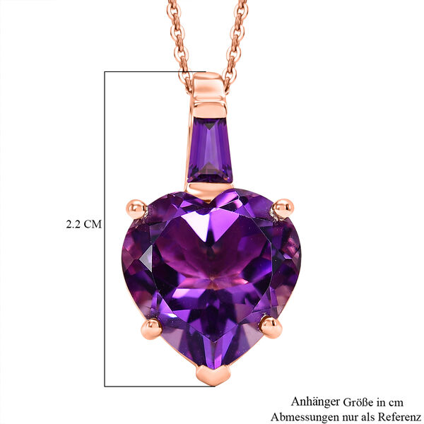 GP Amore Kollektion- AA Rose De France Amethyst, afrikanischer Amethyst und blauer Saphir Anh&auml;nger mit 50cm Kette - 6,31 ct. image number 6