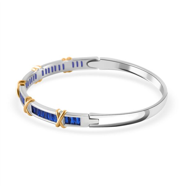 Blauer Zirkonia Armreif ca. 19 cm, bicolor image number 3