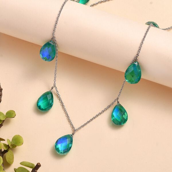 Pfau Triplett Quarz Halskette, 50 cm - 44 ct. image number 9